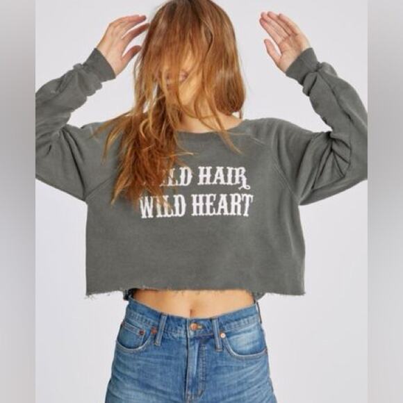 WILDFOX Crop Pullover sz L - Picture 1 of 8